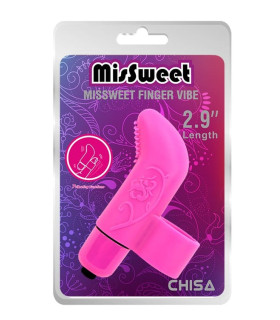 Вибратор на палец Chisa MisSweet Finger Vibe рельефный, розовый, 7,4 × 4,1 см - No Taboo