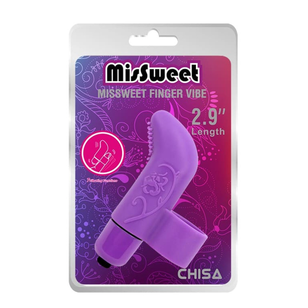 Вибратор на палец с рельефом Chisa, фиолетовый, 7.4 х 4.1 см фото №2 — секс игрушки: Украина, NO TABOO