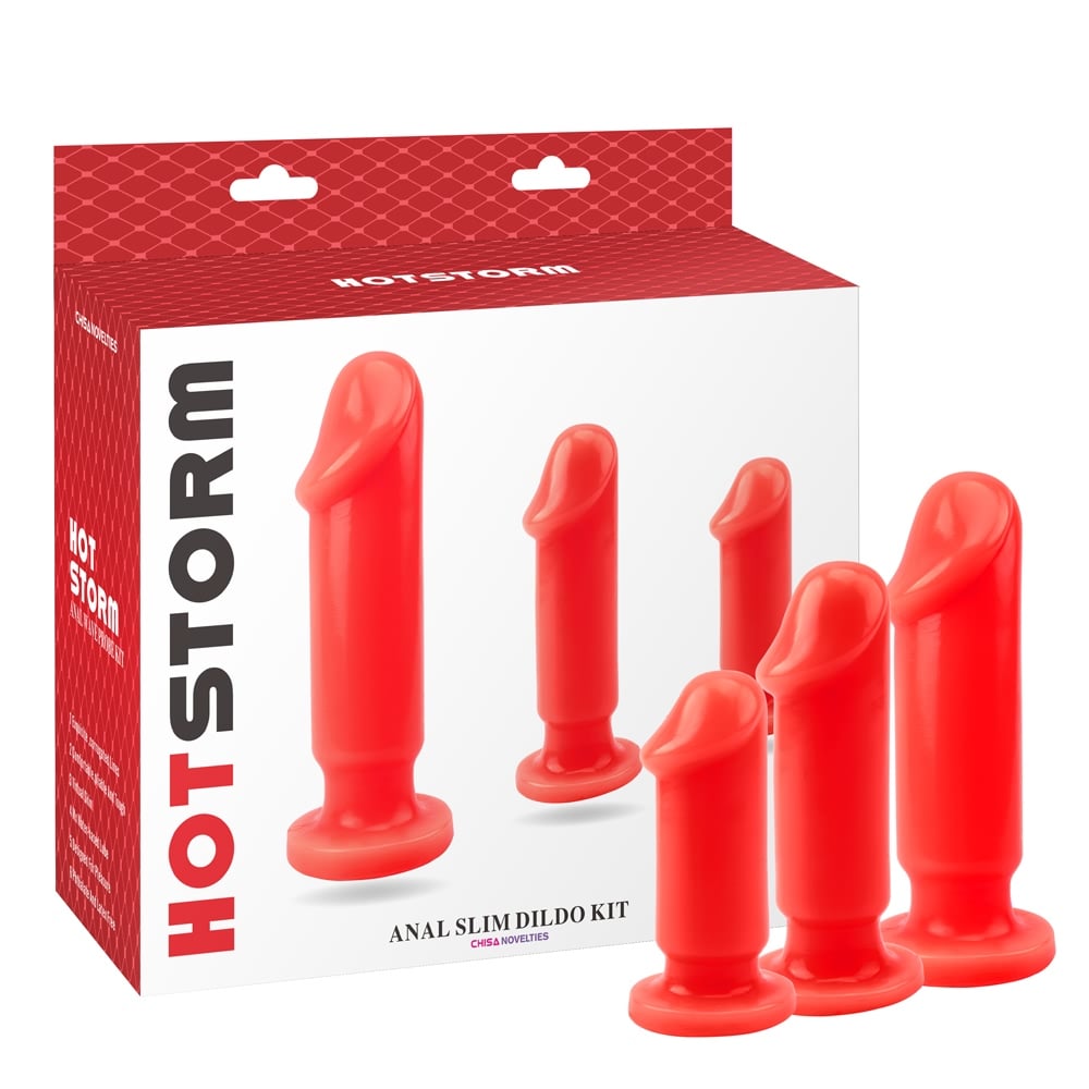 Набор анальных пробок Chisa Hotstorm, c вибропулей, красные, 3 шт фото №0 — секс игрушки: Украина, NO TABOO