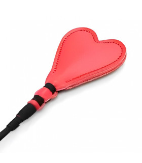 Стек у формі серця Crop heart red, чорний з червоним, 66 см - No Taboo