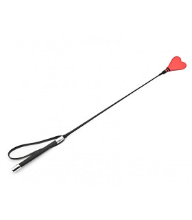 Стек у формі серця Crop heart red, чорний з червоним, 66 см - No Taboo