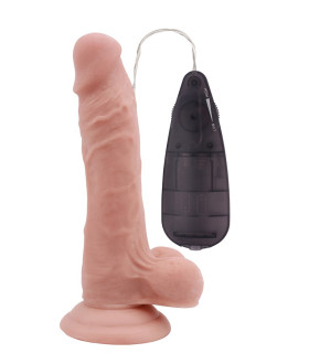 Вибратор реалистичный Chisa T-skin ReaL, с пультом, бежевый, 18.6 х 3.8 см - No Taboo