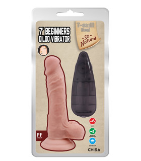 Вибратор реалистичный Chisa T-skin ReaL, с пультом, бежевый, 18.6 х 3.8 см - No Taboo