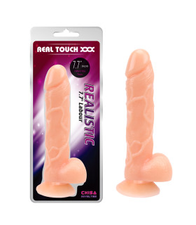 Фаллоимитатор реалистичный с мошонкой Chisa Real Touch XXX, бежевый, 20 х 3.7 см - No Taboo