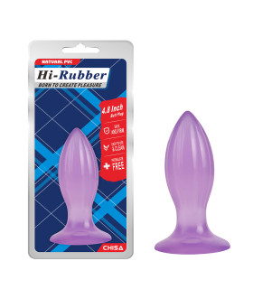 Анальная пробка Chisa Hi-Rubber, фиолетовая, 12.3 х 4.3 см - No Taboo
