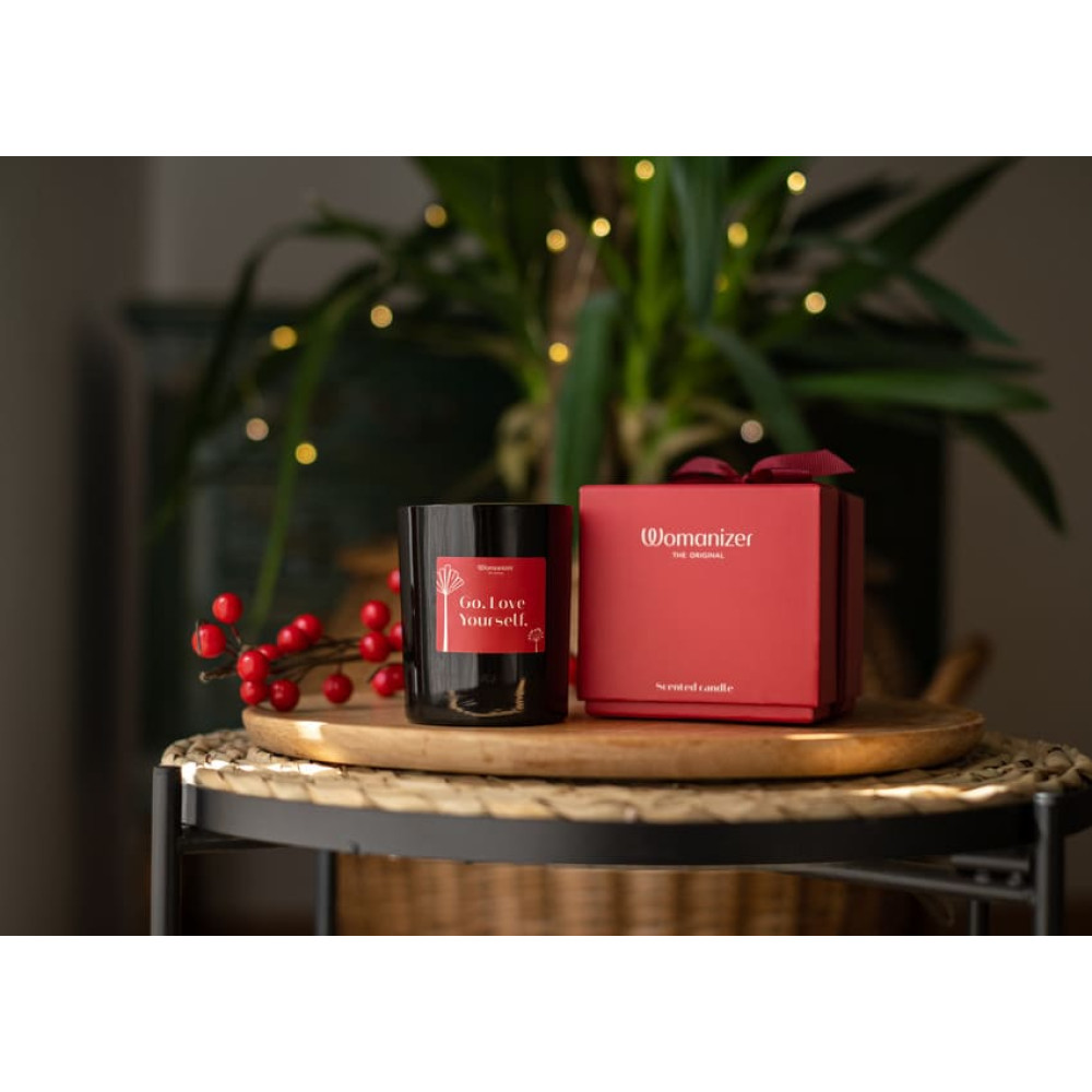Массажная свеча Womanizer, 155 г, Scented Candle с ароматом белого чая, фото №8 — секс шоп Украина, NO TABOO