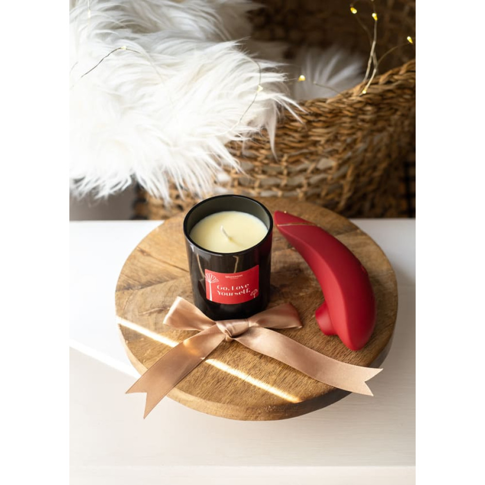 Массажная свеча Womanizer, 155 г, Scented Candle с ароматом белого чая, фото №11 — секс шоп Украина, NO TABOO