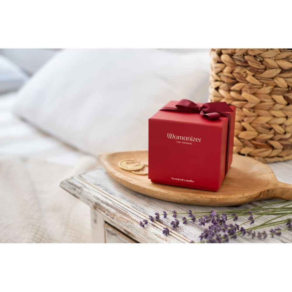 Массажная свеча Womanizer, 155 г, Scented Candle с ароматом белого чая, фото №17 — секс шоп Украина, NO TABOO
