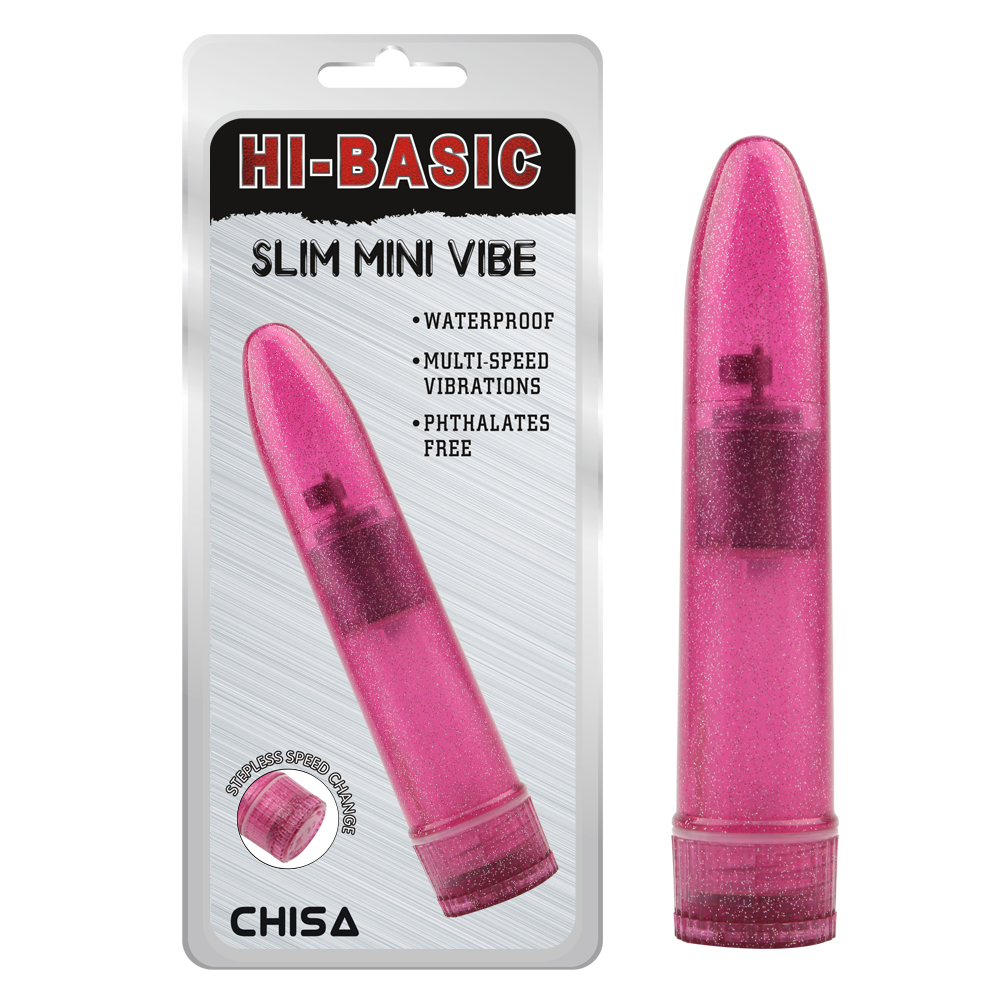 Вибратор с блестками Chisa Hi-Basic, розовый, 13.2 х 3.5 см фото №0 — секс игрушки: Украина, NO TABOO