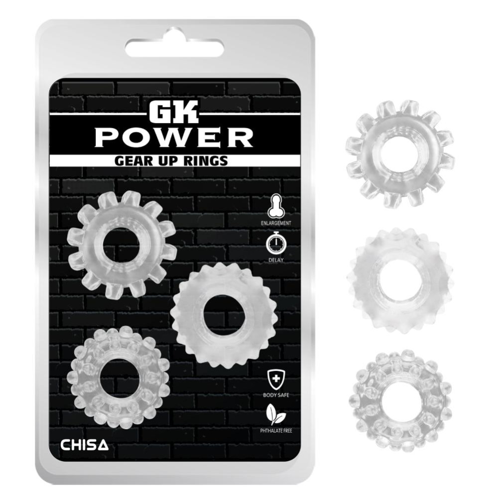 Эрекционное кольцо с рельефом Chisa GK Power, прозрачное, 1.6 см, 1 шт фото №0 — секс игрушки: Украина, NO TABOO