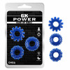 Эрекционное кольцо с рельефом Chisa GK Power, синее, 1.6 см, 1 шт (34802)