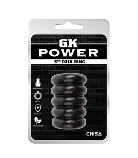 Насадка на пенис рельефная Chisa GK Power, черная, 6.1 х 4.5 см - No Taboo