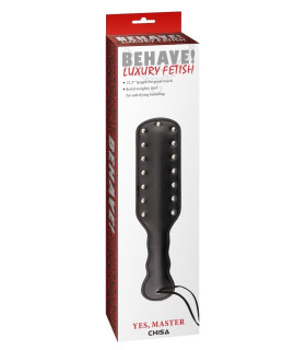 Паддл с заклепками Chisa Behave!, черный, 32 см - No Taboo