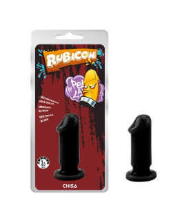 Анальная пробка в виде члена Chisa Rubicon, с присоской, черная, 9 х 3.3 см - No Taboo