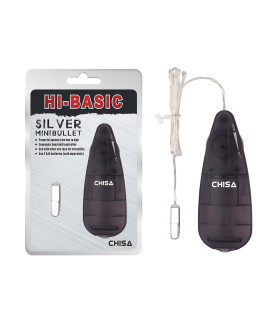 Вибропуля с пультом Chisa Hi-Basic, серебристая, 4.5 х 0.7 см - No Taboo