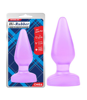Анальная пробка Chisa Hi-Rubber фиолетовая, 15.5 см х 5.6 см - No Taboo
