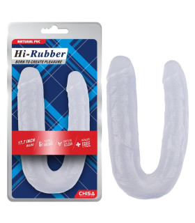 Фаллоимитатор реалистичный двойной Chisa Hi-Rubber, прозрачный, 22.5 х 4.5/3.7 см - No Taboo
