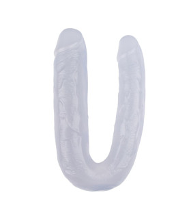 Фаллоимитатор реалистичный двойной Chisa Hi-Rubber, прозрачный, 22.5 х 4.5/3.7 см - No Taboo