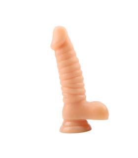 Реалистичный фаллоимитатор с рельефом Chisa Real Touch, бежевый, 19 х 3.7 см - No Taboo