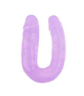 Фаллоимитатор двухсторонний Chisa Hi-Rubber, фиолетовый, 18 х 4/17 х 3.5 см - No Taboo