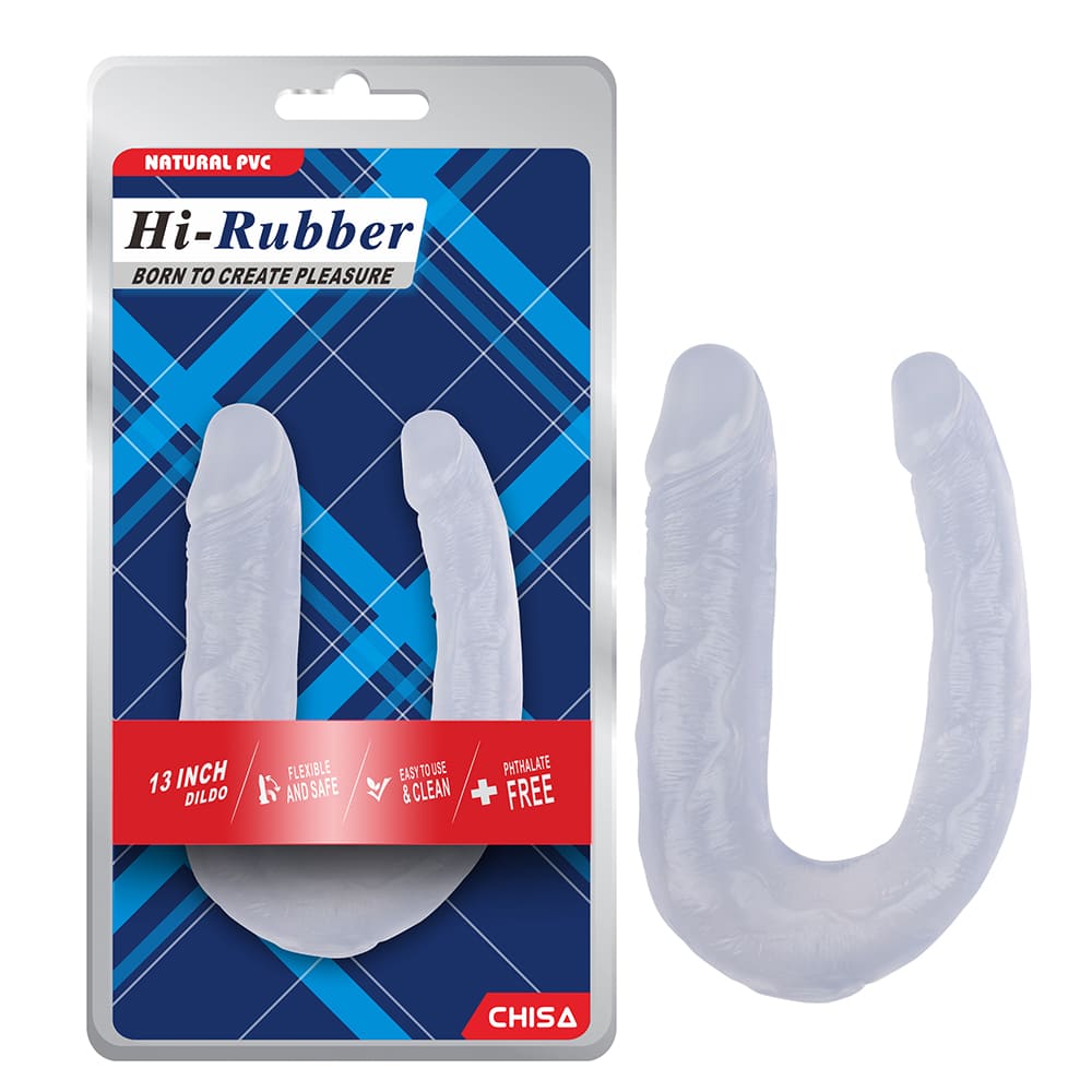 Фаллоимитатор реалистичный двойной Chisa Hi-Rubber, прозрачный, 17 х 3.4/2.5 см фото №0 — секс игрушки: Украина, NO TABOO