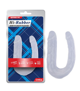 Фаллоимитатор реалистичный двойной Chisa Hi-Rubber, прозрачный, 17 х 3.4/2.5 см - No Taboo