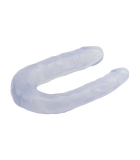 Фаллоимитатор реалистичный двойной Chisa Hi-Rubber, прозрачный, 17 х 3.4/2.5 см - No Taboo