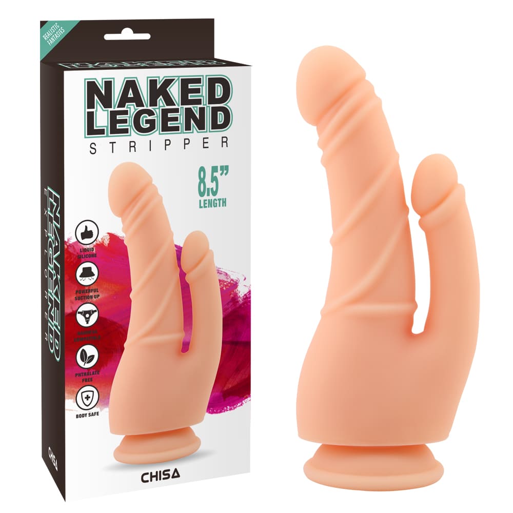 Фаллоимитатор реалистичный двойной Chisa Naked Legend, на присоске, бежевый, 21.5 х 4.3 см фото №0 — секс игрушки: Украина, NO TABOO