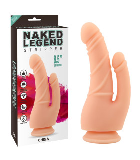 Фаллоимитатор реалистичный двойной Chisa Naked Legend, на присоске, бежевый, 21.5 х 4.3 см - No Taboo