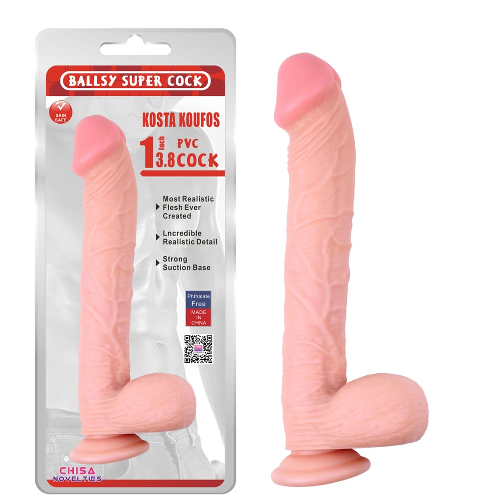 Фаллоимитатор реалистичный гигантский Chisa Ballsy Super Cock, на присоске, бежевый, 35 х 6 см фото №0 — секс игрушки: Украина, NO TABOO