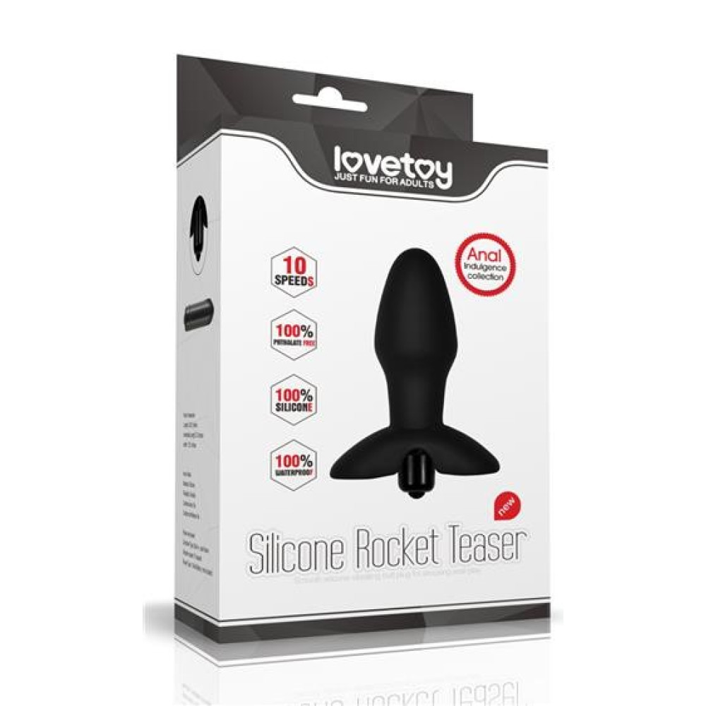 Анальная пробка с вибрацией Lovetoy, черная, 13.1 х 3.8 см фото №2 — секс игрушки: Украина, NO TABOO
