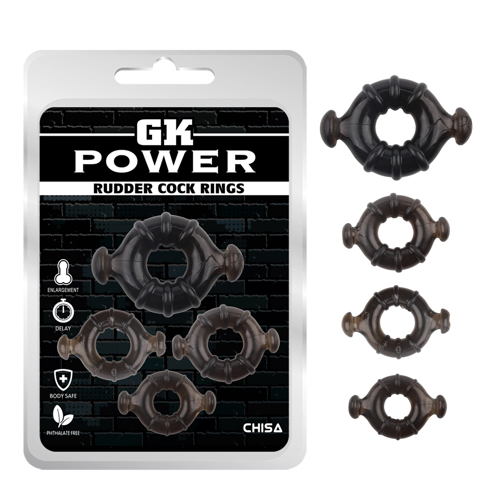 Набор эрекционных колец Chisa GK Power, черные, 4 шт. фото №0 — секс игрушки: Украина, NO TABOO