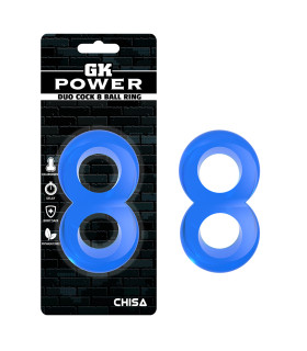 Эрекционное кольцо на член двойное Chisa GK Power, голубое, 2.6 см - No Taboo