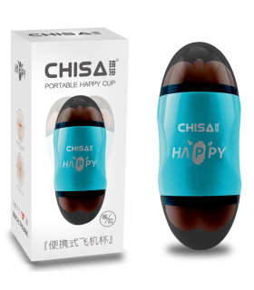 Мастурбатор в колбе реалистичный двусторонний Chisa Happy Cup Mouth, в вибрацией, 19 х 7.5 см - No Taboo