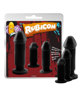 Набор анальных пробок Chisa Rubicon, черные, 3 шт - No Taboo