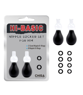 Вакуумные помпы для сосков Chisa Hi-Basic, черные, 2 шт, 6.5 х 0.8 см - No Taboo