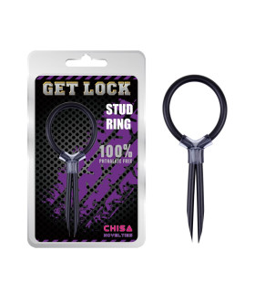 Эрекционное кольцо-лассо Chisa Get Lock, черное, 5 см - No Taboo