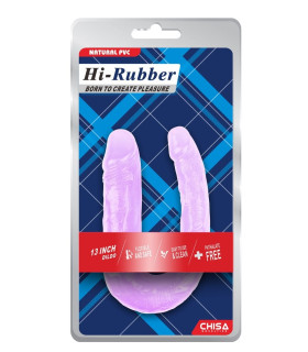 Фалоімітатор реалістичний подвійний Chisa Hi-Rubber, фіолетовий, 17 х 3.4/2.5 см - No Taboo