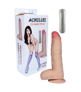 Вибратор реалистичный на присоске Achilles, с пультом, киберкожа, 21 х 4 см - No Taboo