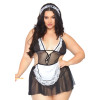 Сексуальный костюм горничной XL/XXL Leg Avenue Flirty French Maid, 4 предмета, черный , фото №3 — секс шоп Украина, NO TABOO