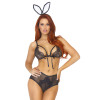 Костюм кролика сексуальный One Size Leg Avenue Bedroom Bunny, черный, 3 предмета, фото №3 — секс шоп Украина, NO TABOO