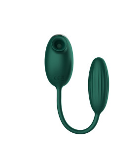 Вібратор з вакуумною стимуляцією High End Suction Love Egg, зелений - No Taboo