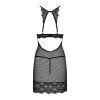 Сексуальный пеньюар L/XL Obsessive Renelia, полупрозрачный, кружевной, с трусиками, черный, фото №4 — секс шоп Украина, NO TABOO