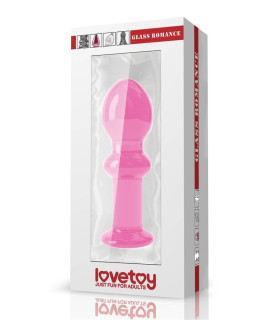 Анальна пробка 4.5" Glass Romance Lovetoy, рожева, 11.5 х 3.3 см - No Taboo