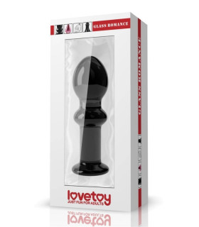 Анальна пробка 4.5" Glass Romance Lovetoy, чорна, 11.5 х 3.3 см - No Taboo