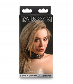Нашийник з D-подібним кільцем Taboom, веганська шкіра, чорний - No Taboo