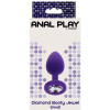 Анальная пробка S с кристаллом Toy Joy, фиолетовая, 7 х 2.5 см фото №2 — секс игрушки: Украина, NO TABOO