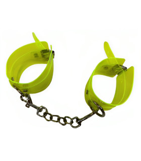 Наручники с цепочкой, полупрозрачные, желтые - No Taboo