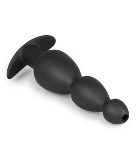 Анальна пробка рельєфна з тунелем Sinner Gear, силіконова, чорна, 19 х 4.5 см - No Taboo
