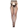 Колготки сексуальные сетчатые с имитацией чулок One Size Daring Intimates, черные, фото №3 — секс шоп Украина, NO TABOO